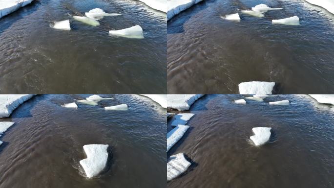 春季开河浮冰流水残冰