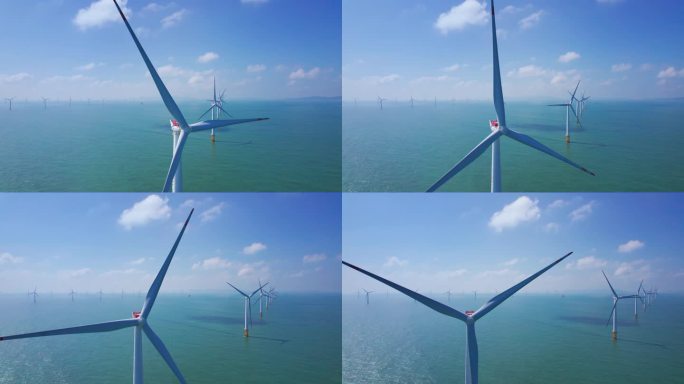 风力发电海上风力发电新能源清洁能源风动能
