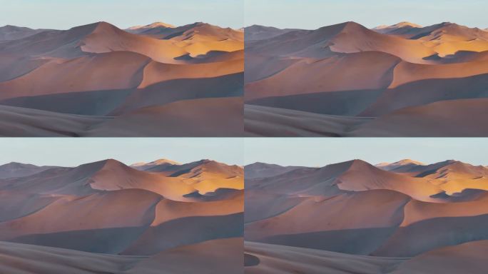 航拍夕阳下的沙漠