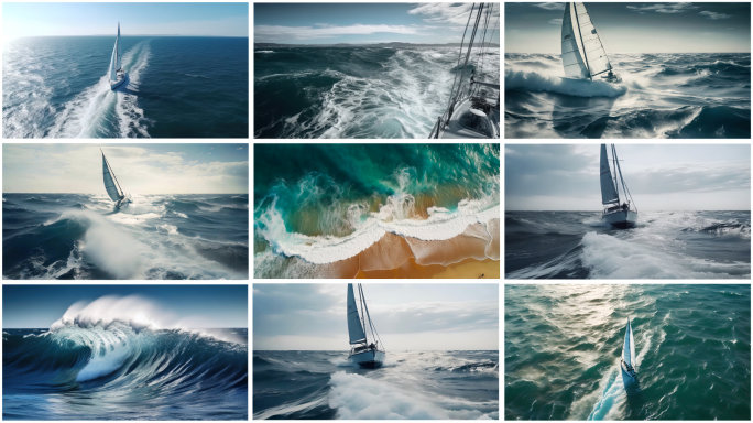 海浪 乘风破浪 扬帆起航 开年励志