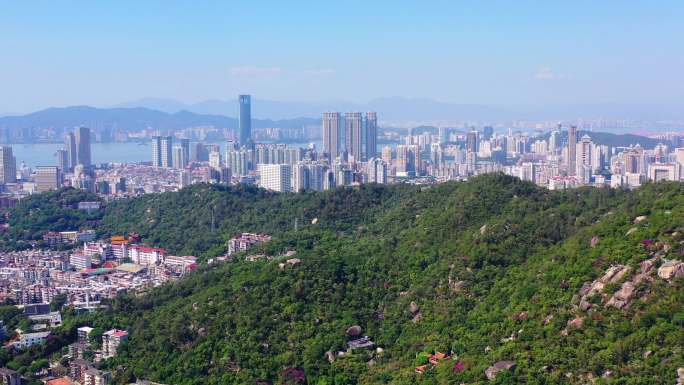 厦门航拍 厦门岛 思明区 植物园 厦门港