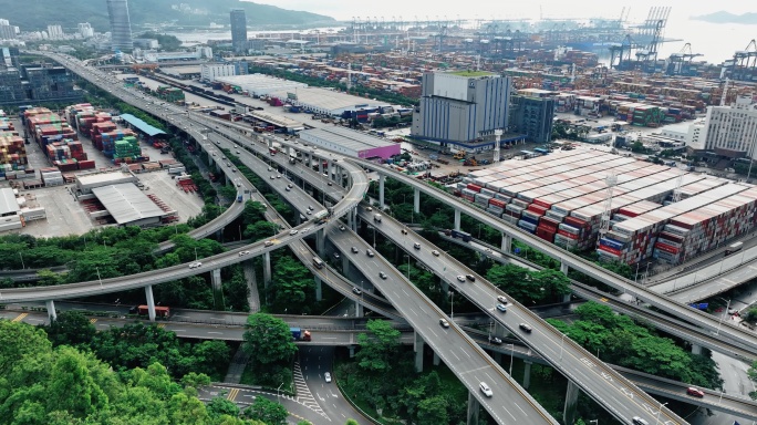 港口道路交通立交桥货物运输0600