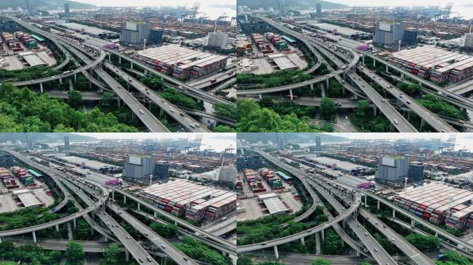 港口道路交通立交桥货物运输0600