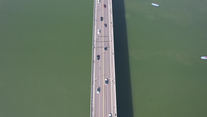湖南长沙橘子洲大桥交通航拍