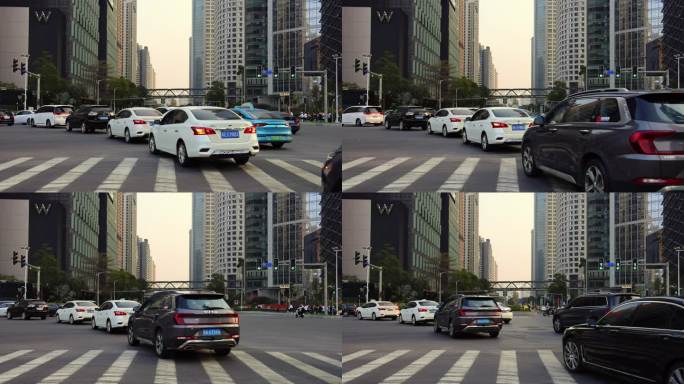广州十字路口上下班高峰期交通