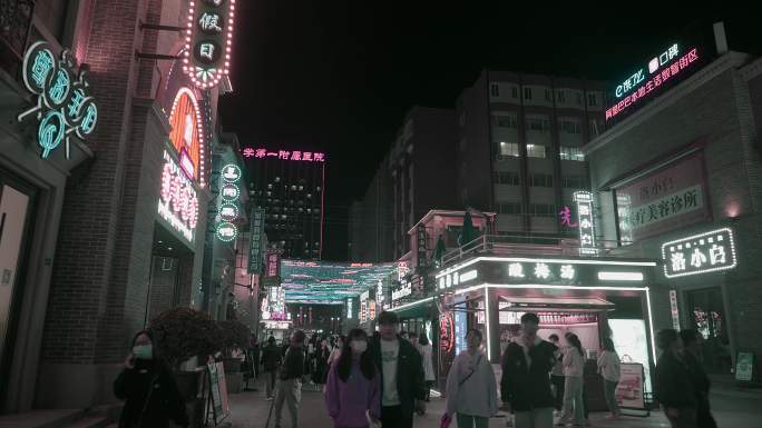 城市商业街夜市