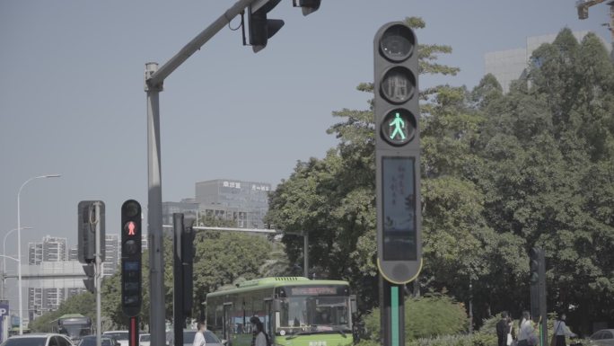 南沙万达路口人行道智能红绿灯