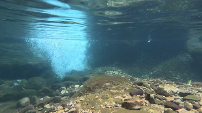 流水水花泡沫水底视觉