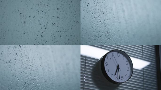 时间流逝，雨滴滑落的窗户！