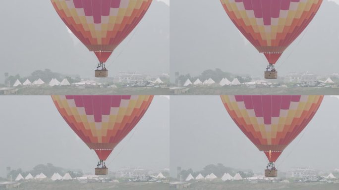 广西桂林阳朔热气球航拍