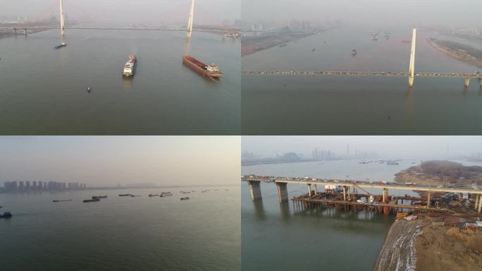 武汉白沙洲长江大桥航拍
