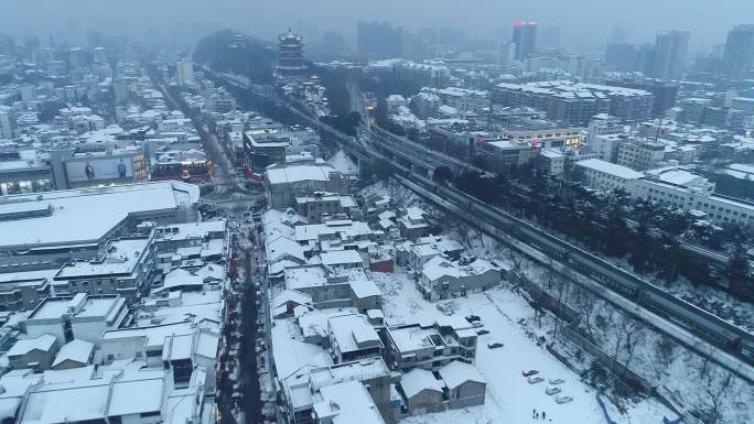 武昌司门口户部巷雪景航拍