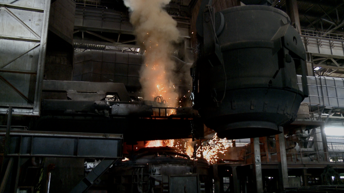 炼钢厂钢铁钢板厂钢炉冶炼炼钢熔钢素材