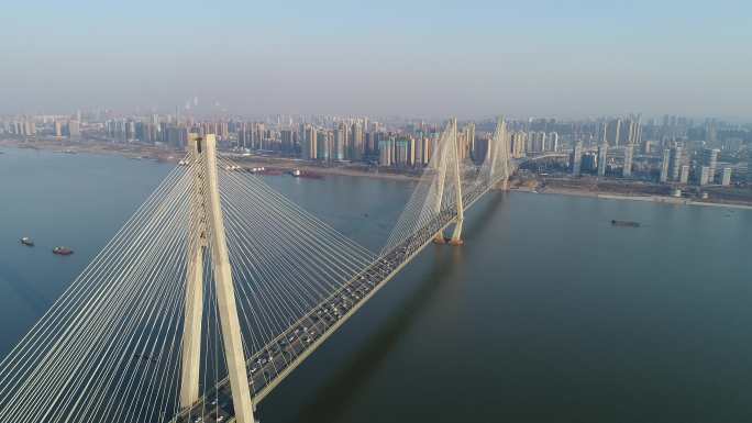 武汉二七长江大桥航拍