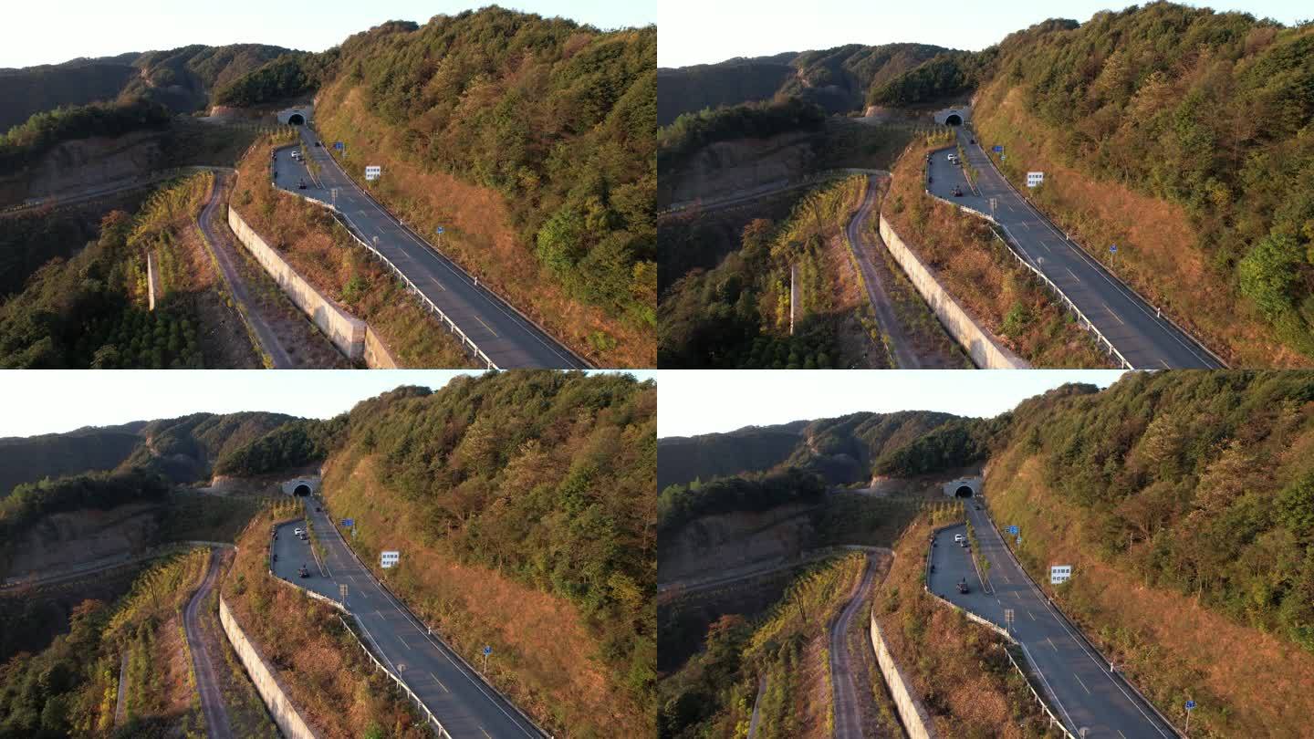 日出时分的东白山盘山公路