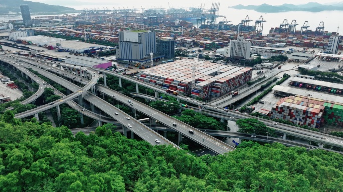 港口道路交通立交桥货物运输0599