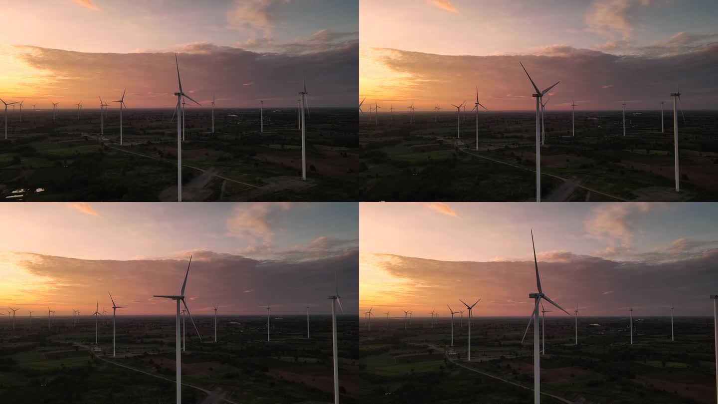 风能，日出时的可持续能源