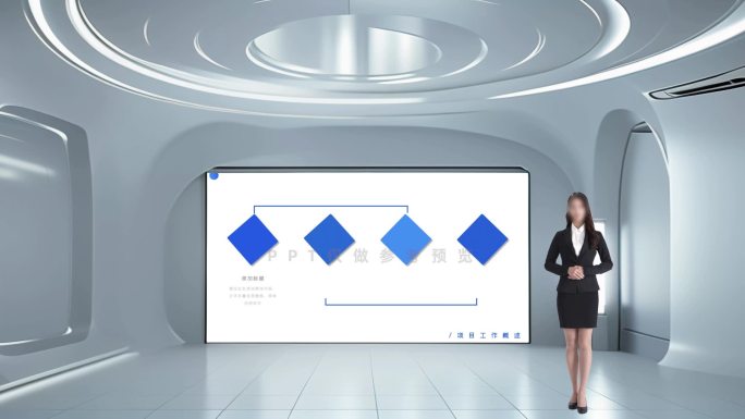 简约明亮虚拟演播室背景