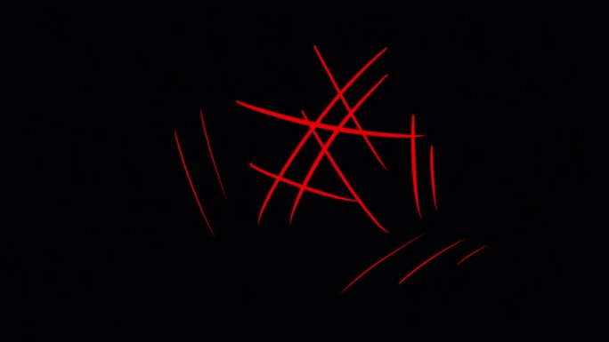黑屏上红色划痕的动画。