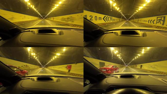 4k 隧道穿梭  高速开车视频 穿过隧道