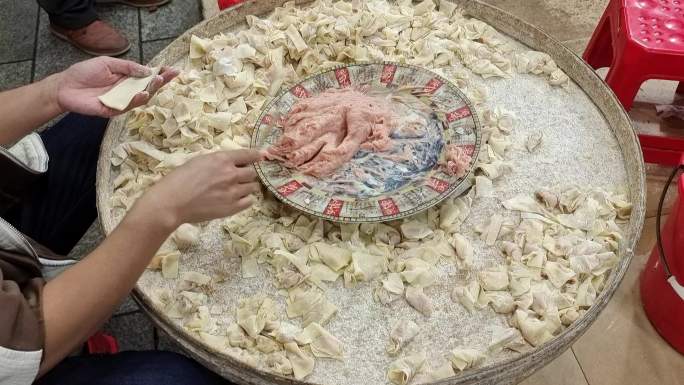 馄饨 云吞 沙县小吃馄饨制作全程