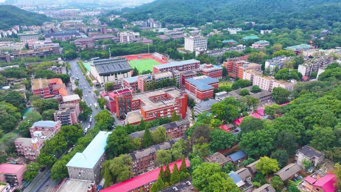 湖南大学学校校园风景航拍长沙岳麓区城市地