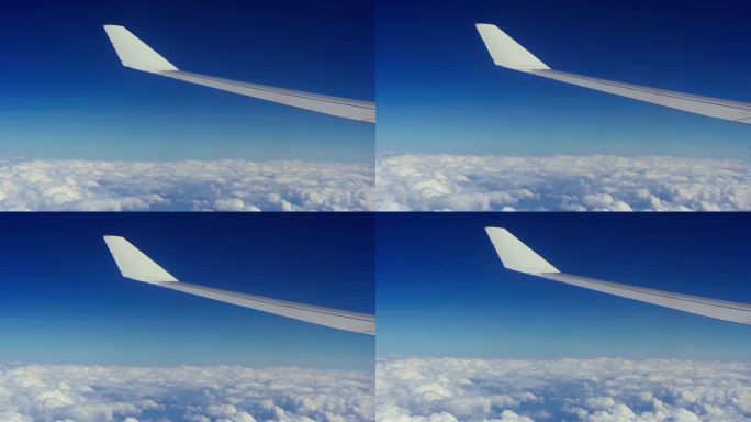 飞机在云海上飞行出彩大气层平流层