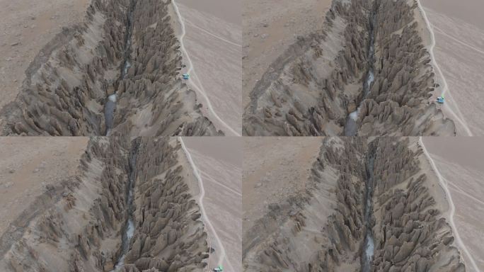 航拍西藏日喀则奇林峡景观