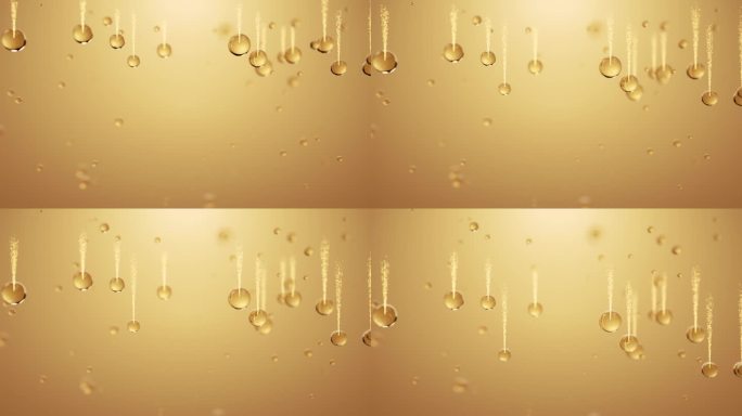 金色水分子化妆品广告素材 三维广告动画