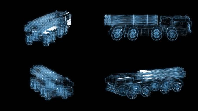 PHL-03自行火箭炮透视全息通道素材