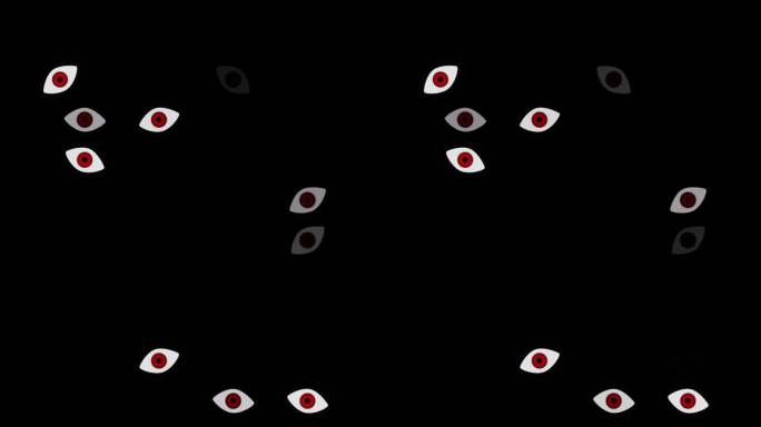 垂直视频抽象眨眼睛在黑暗背景上循环动画
