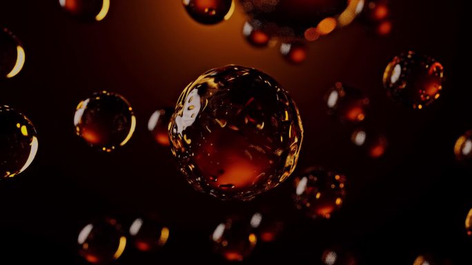 金色水分子化妆品广告素材C4D动画
