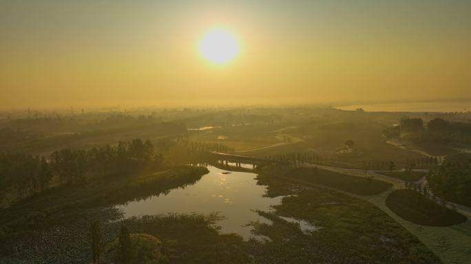 清晨日落自然生态湿地公园5K