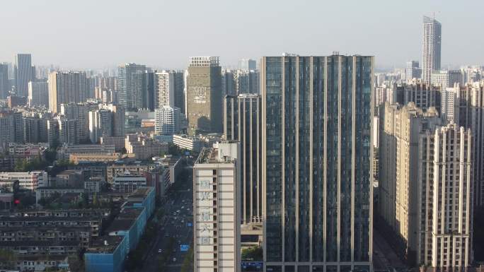 四川成都成华区一环路东一二段城市风景航拍