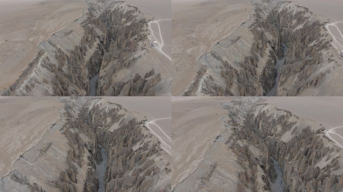 航拍西藏日喀则奇林峡景观