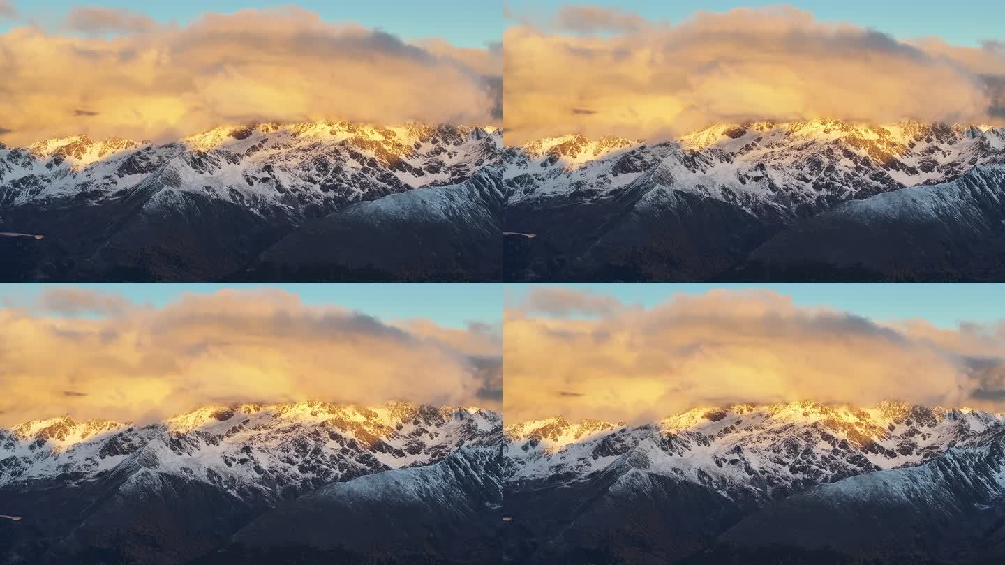 日照金山雪山航拍