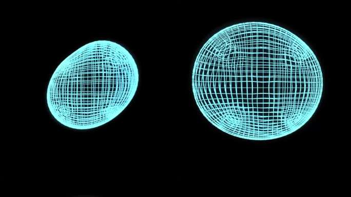 数字网格球体圆形变形可循环能量扩散发散