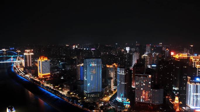 4K大气宜昌夜景航拍 宜昌夜景