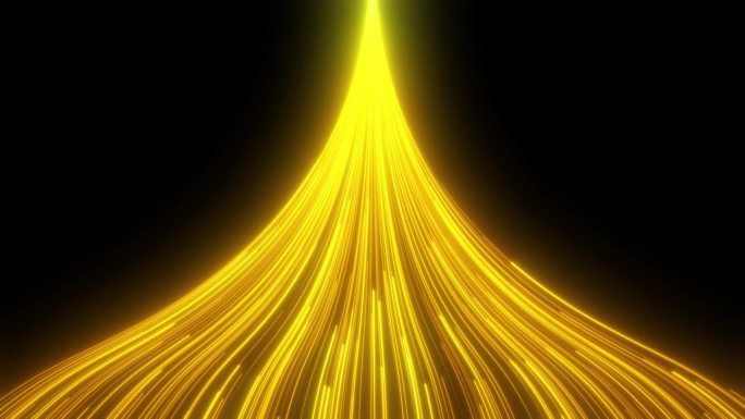 金色粒子线条光线汇聚传输