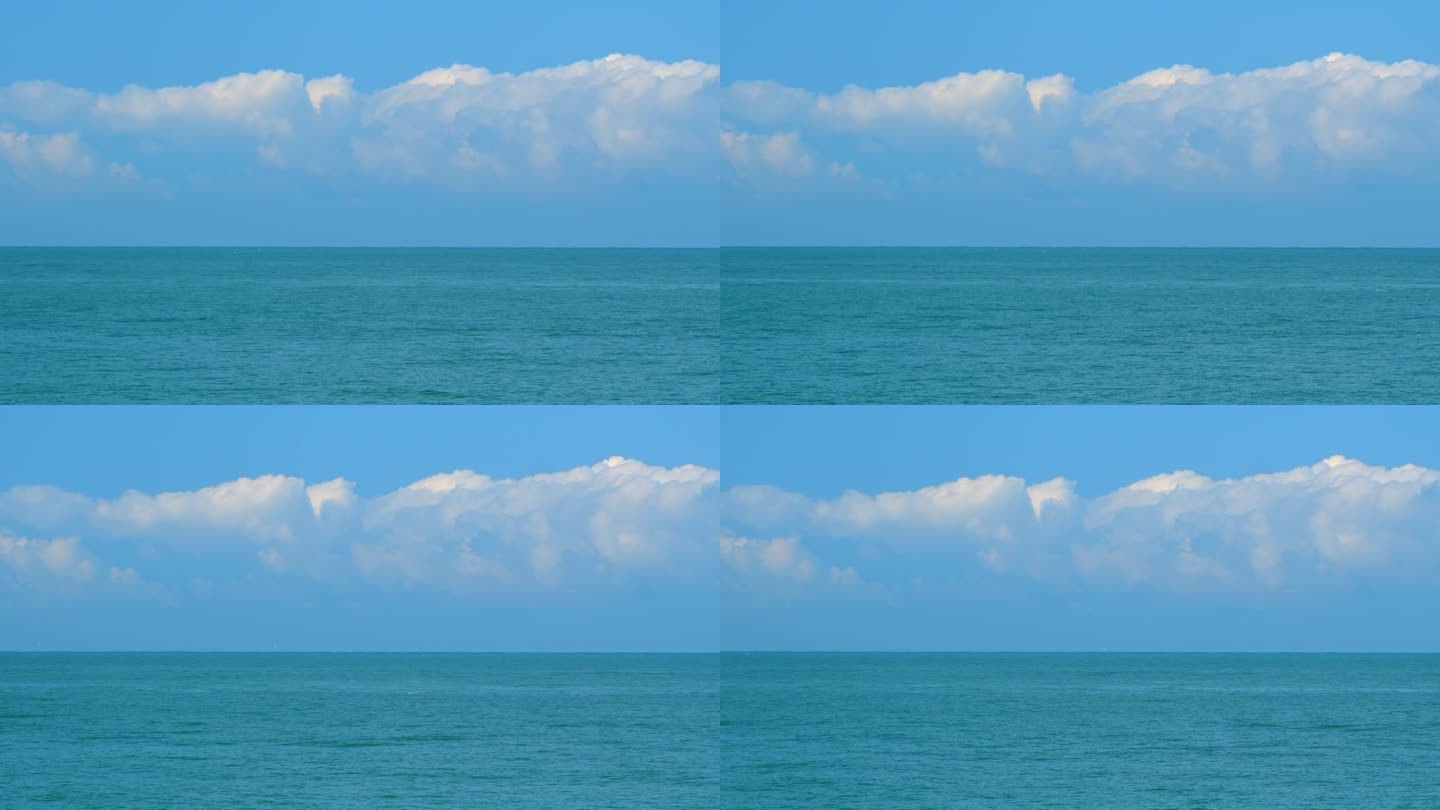 深蓝色的大海，蓝天白云。奇妙的自然云与海。不动。