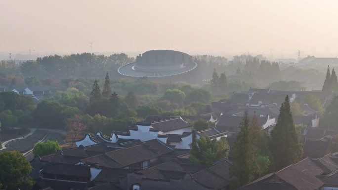 乌镇大剧院 乌镇日出 风景区