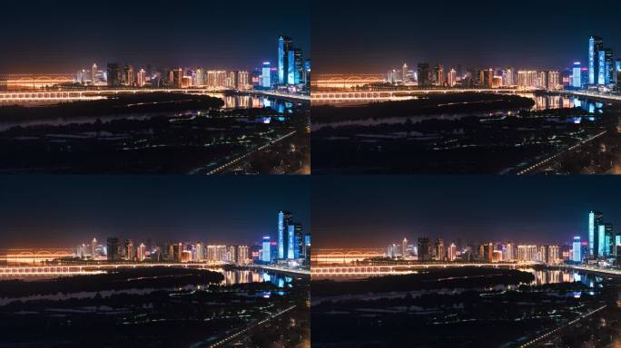 8K哈尔滨松花江公路大桥城市大景延时摄影