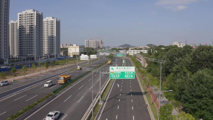 广州南大干线东西行建设情况通车航拍