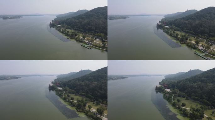 武汉东湖磨山景区落雁岛航拍16