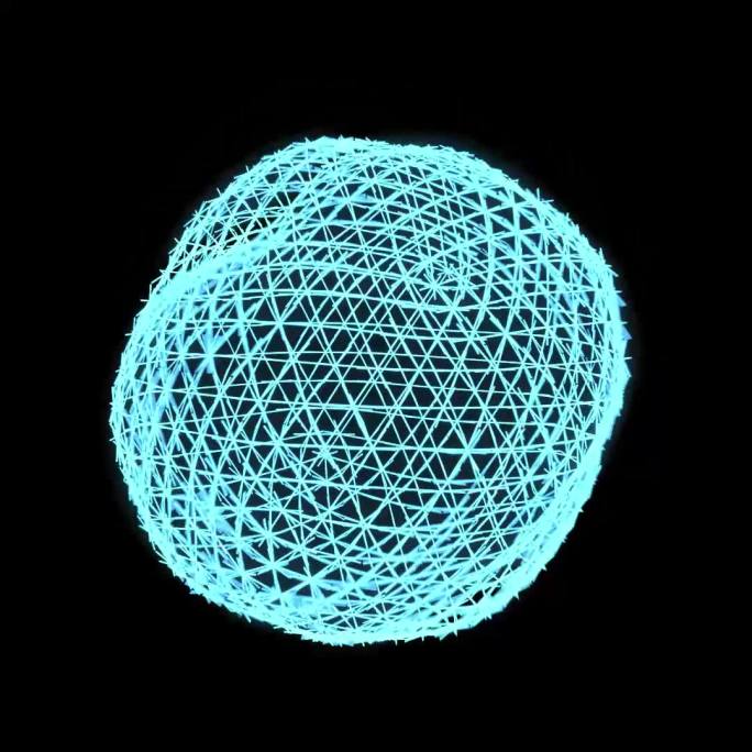 数字网格球体圆形变形可循环能量扩散发散