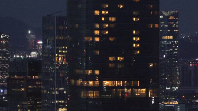 中洲大厦和腾讯大厦长焦夜景