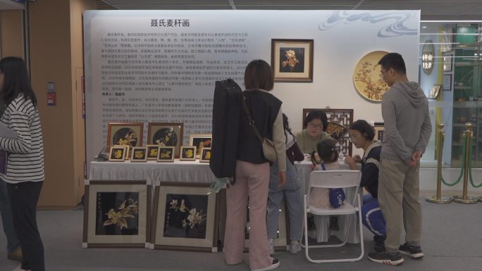 残疾人 文化展 展览 非遗  麦秆画