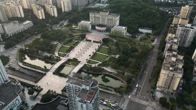 重庆北碚区人民政府大楼航拍