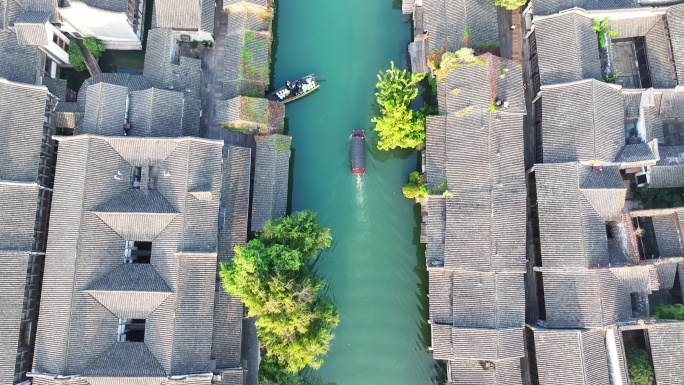 乌镇 江南水乡 游船 古镇 秋天 风景区