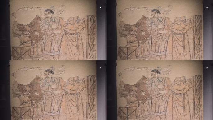4k拍摄内蒙古赤峰博物馆壁画礼乐仪仗图